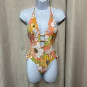 Wet Swimwear Darcy One Piece Swimsuit Women's Size Small Retro Floral Print NWT